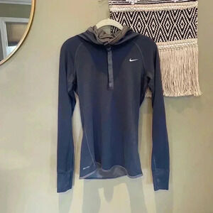 NIKE WOMENS PULL OVER JACKET HOOD NAVY